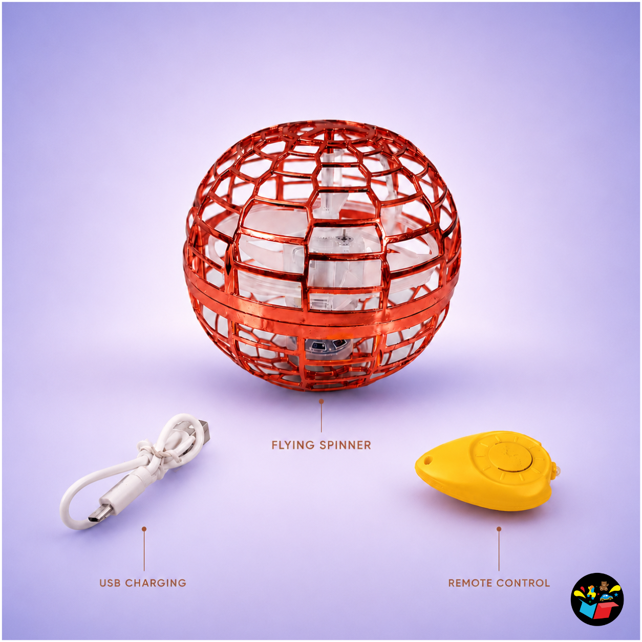 Flying Spinner Hand Controlled Mini Drone Ball with LED Lights & USB Rechargeable Battery