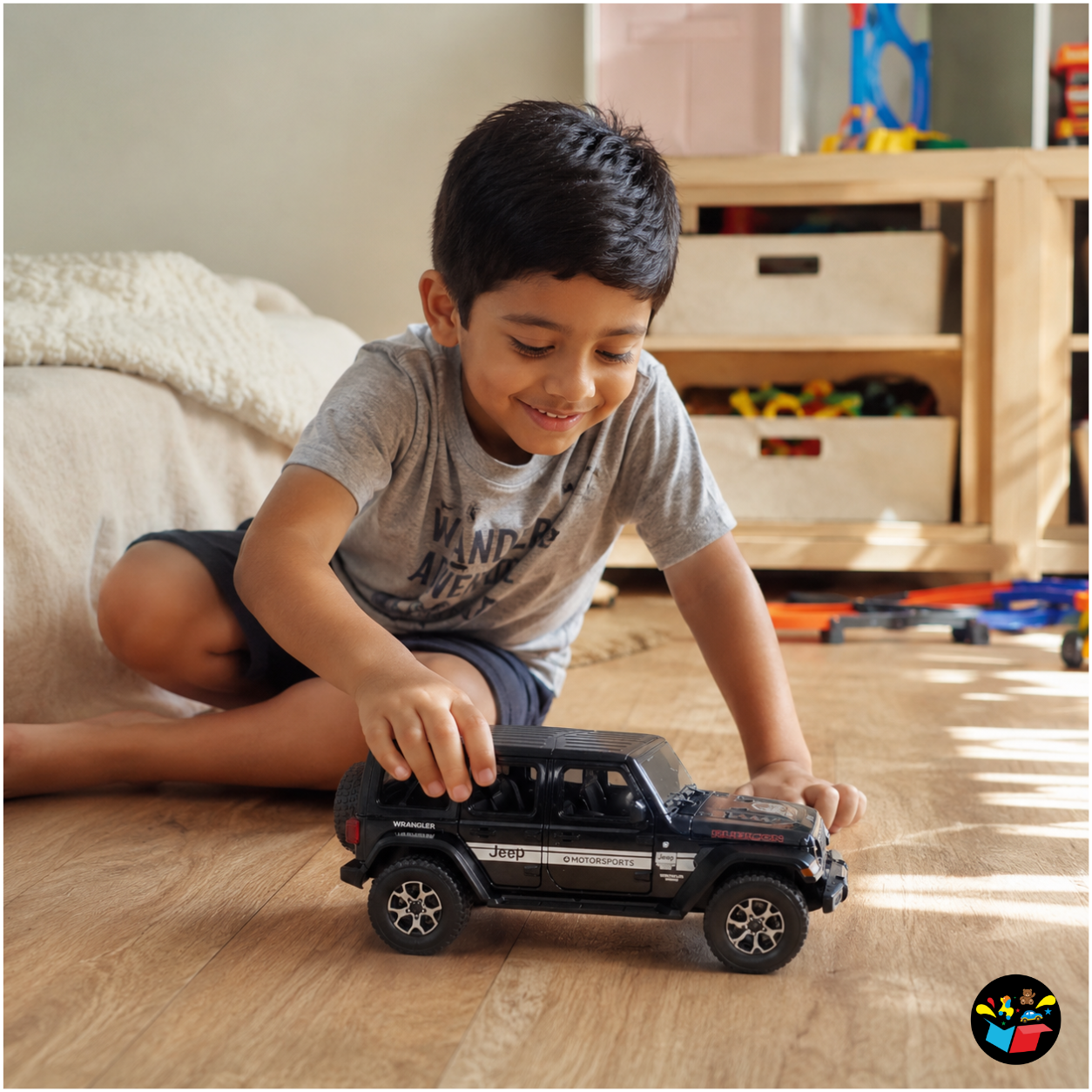 Wrangler Jeep 4x4 Die-Cast Toy Car | Pull Back Metal Model with Light, Sound & Openable Doors