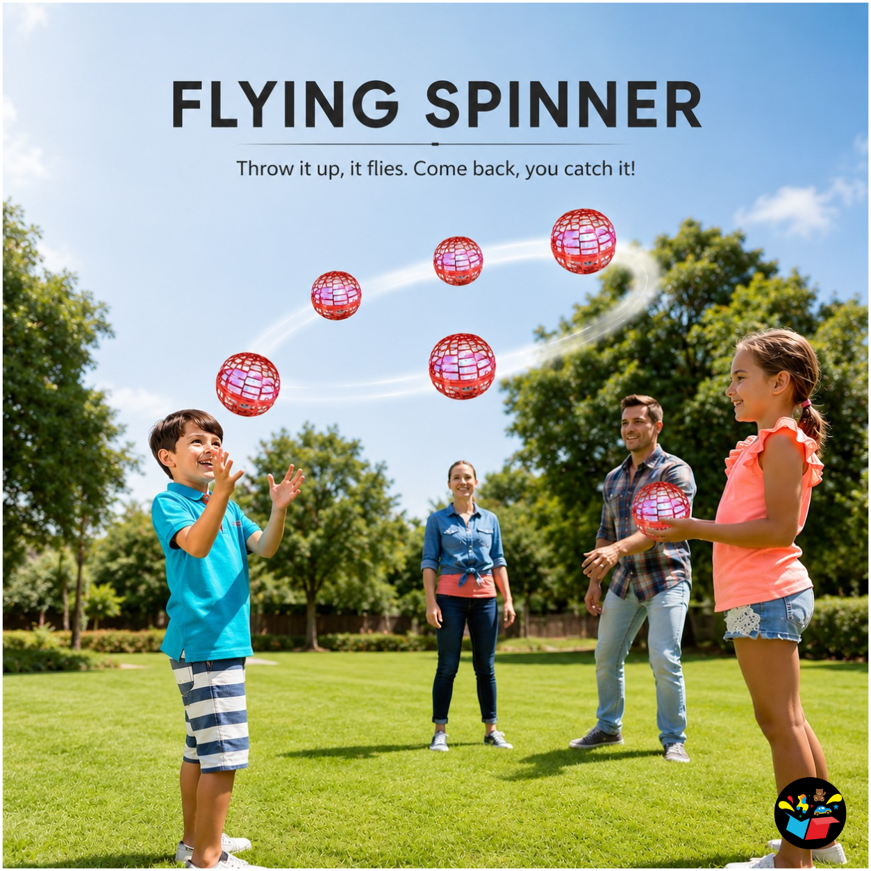 Flying Spinner Hand Controlled Mini Drone Ball with LED Lights & USB Rechargeable Battery