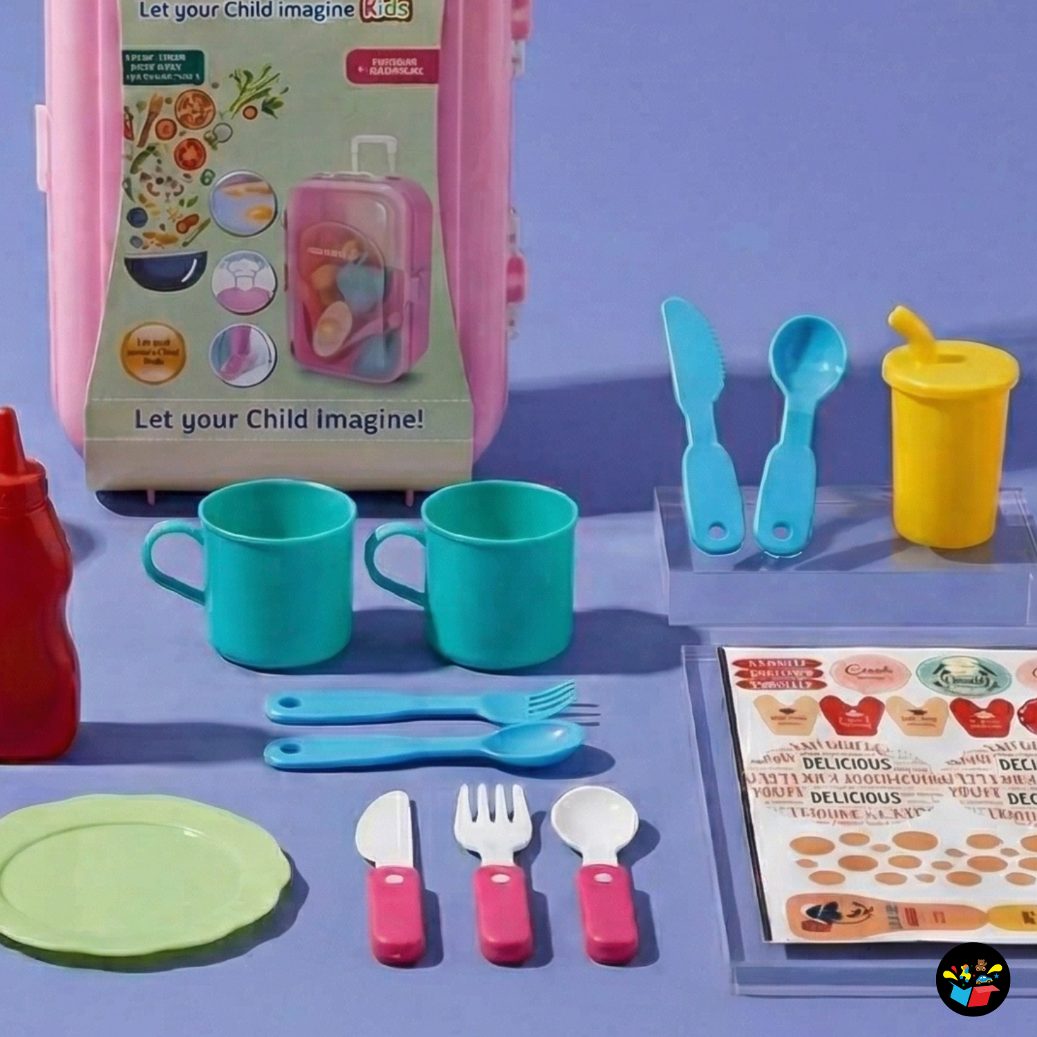 Kids Kitchen Set Suitcase Cooking Toy Kit