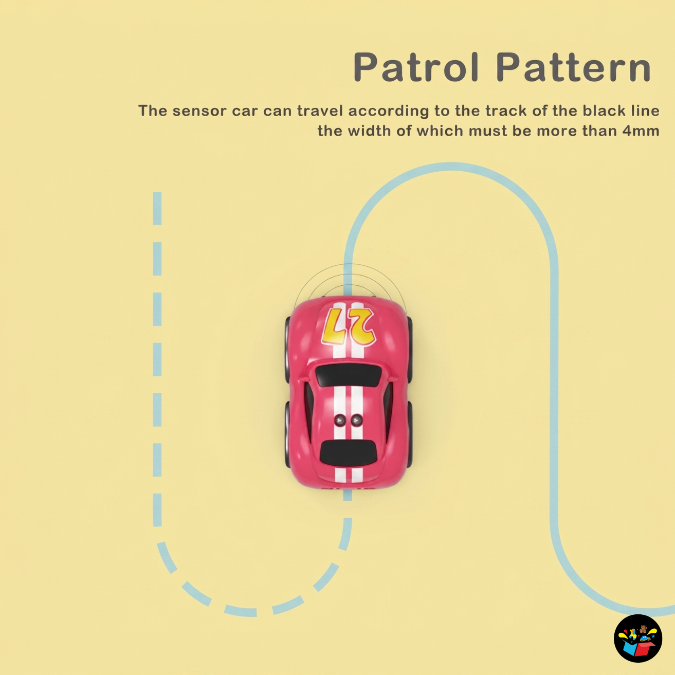 Smart Sensor RC Car Toy with Music & Auto Patrol Mode for Kids